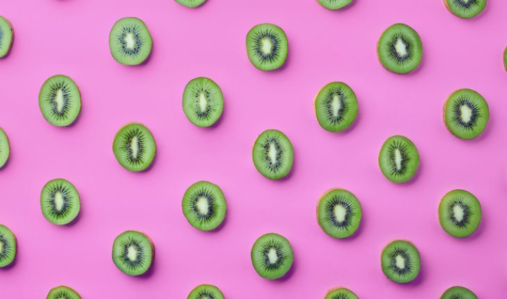 kiwi fruit on pink background