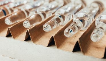 Medical ampoules with medicine in a box