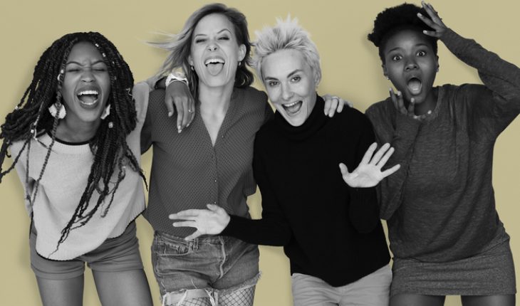 four elated women