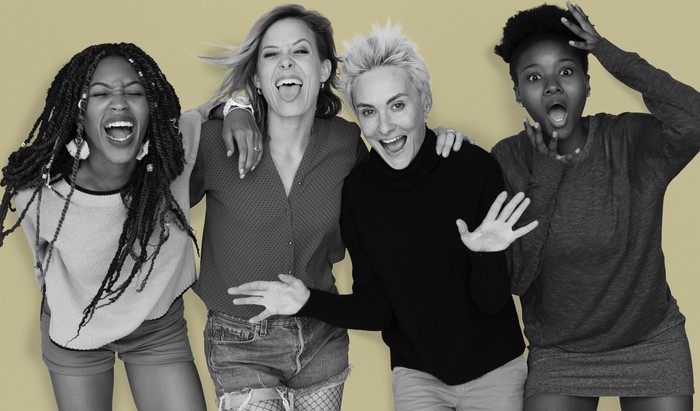 four elated women