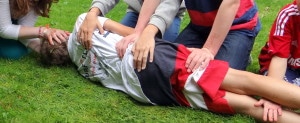 Log roll with a suspected spinal injury