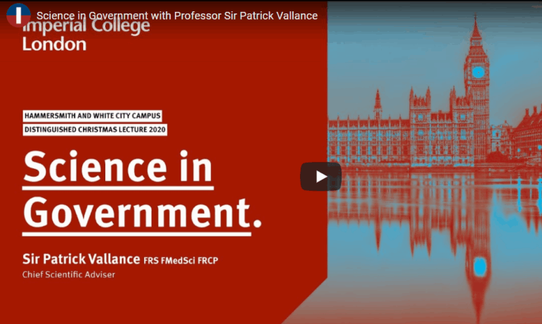 Lecture from Government Chief Scientific Adviser, Sir Patrick Vallance