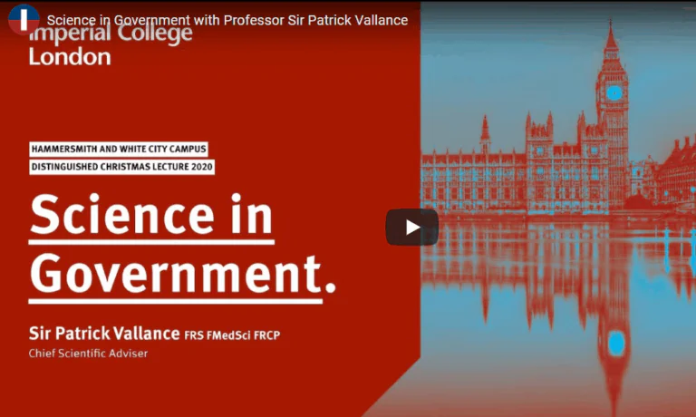 Lecture from Government Chief Scientific Adviser, Sir Patrick Vallance