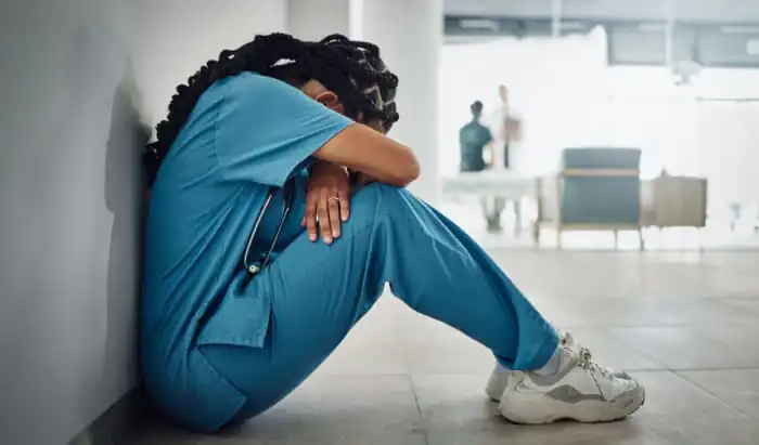 Healthcare staff without access to mental health support mental