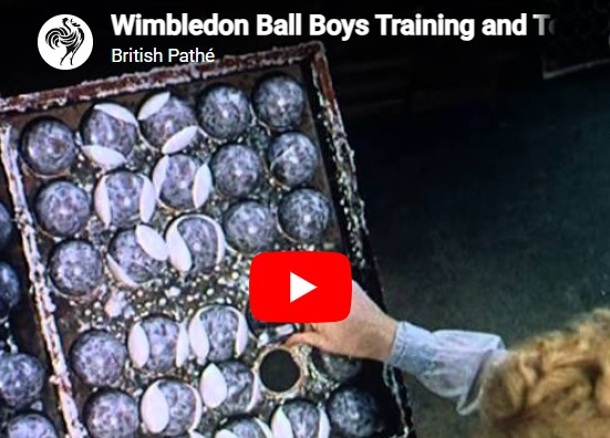 Wimbledon Ball boys training and tennis balls being made (1961)