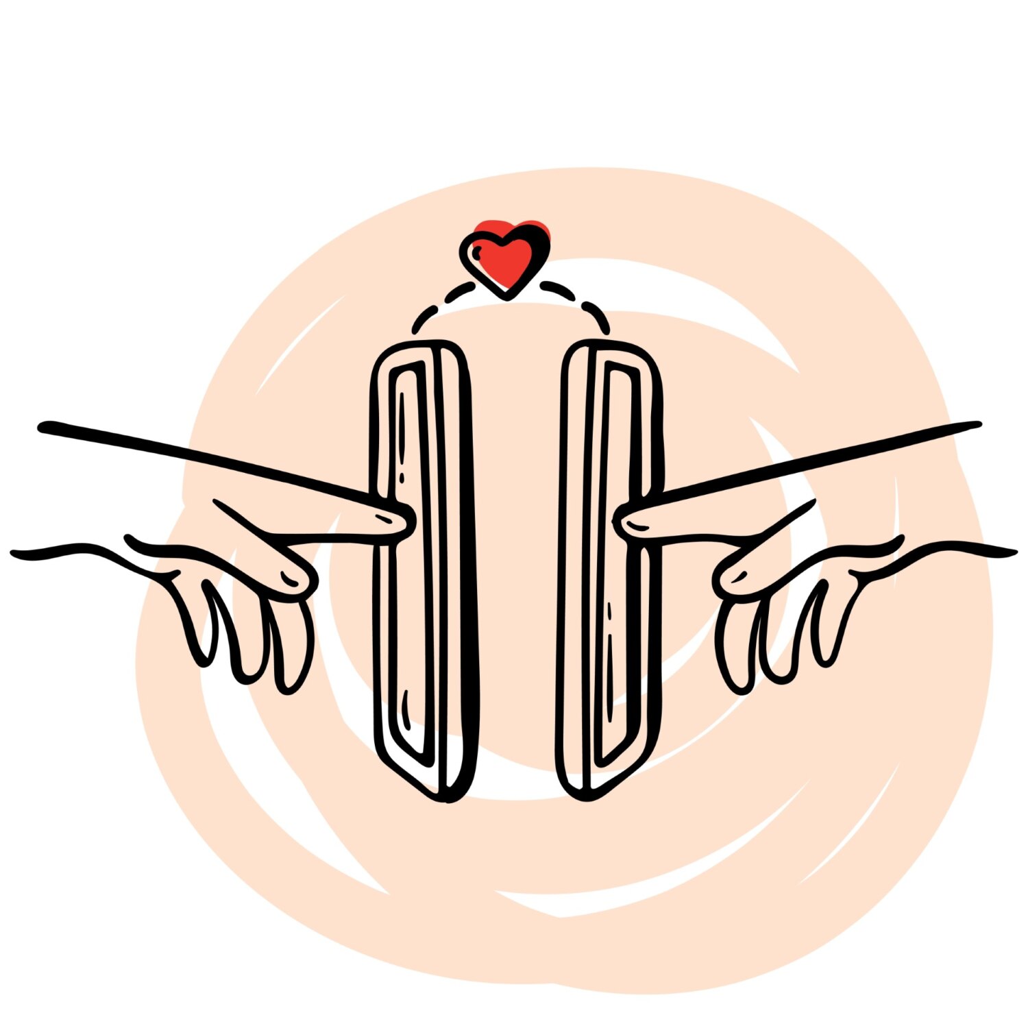 Vector illustration of two hands reaching out to each other