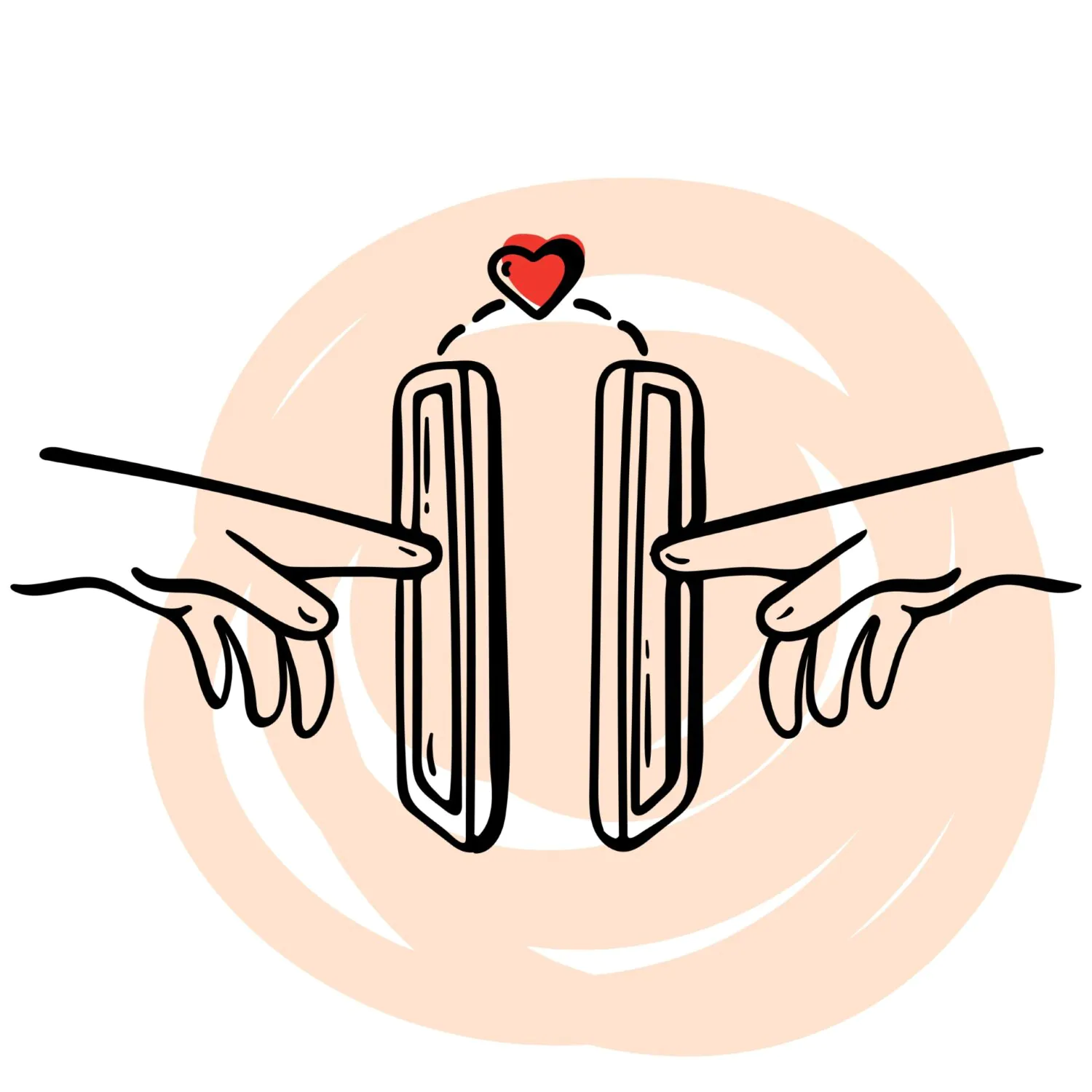 Digital therapy platform helping dementia carers Vector illustration of two hands reaching out to each other
