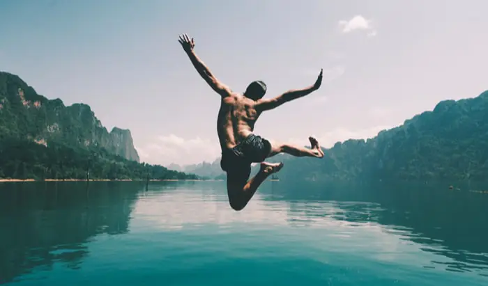 How do you stay safe outdoors? lake jump