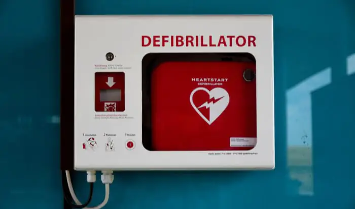 A defibrillator saved Eriksen’s life defibrillator